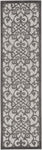 Nourison Aloha Indoor/Outdoor Grey/Charcoal 2'3" x 8' Area Rug, Transitional, French Country, Easy Cleaning, Non Shedding, Bed Room, Kitchen, Living Room, Deck, Backyard, (8' x Runner)