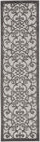 Nourison Aloha Indoor/Outdoor Grey/Charcoal 2'3" x 8' Area Rug, Transitional, French Country, Easy Cleaning, Non Shedding, Bed Room, Kitchen, Living Room, Deck, Backyard, (8' x Runner)