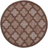 Nourison Easy Care Brown 4' x Round Area Rug - Easy Clean, Non Shedding, Bed Room, Living Room, Dining Room, Kitchen (4' x Round)