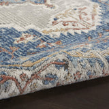 Nourison Concerto Persian Blue/Grey 3'9" x 5'9" Area -Rug, Easy -Cleaning, Non Shedding, Bed Room, Living Room, Dining Room, Kitchen (4x6)