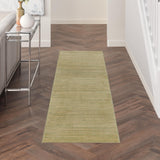 Nourison Essentials 10' Runner Green Gold Fabric Area Rug