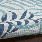 Nourison Garden Oasis Indoor/Outdoor Blue 3' x 5' Area Rug, Easy-Cleaning, Non Shedding, Bed Room, Living Room, Dining Room, Kitchen (3x5)