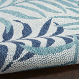 Nourison Garden Oasis Indoor/Outdoor Blue 4' x 6' Area Rug, Easy Cleaning, Non Shedding, Bed Room, Living Room, Dining Room, Backyard, Deck, Patio (4x6)