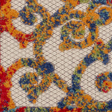Nourison Aloha Indoor/Outdoor Multicolor 2'8" x 4' Area Rug, Transitional, French Country, Easy Cleaning, Non Shedding, Bed Room, Kitchen, Living Room, Deck, Backyard, (3' x 4')