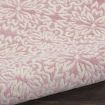 Nourison Jubilant 6' Runner Ivory Pink Fabric Transitional Area Rug