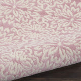 Nourison Jubilant 6' Runner Ivory Pink Fabric Transitional Area Rug