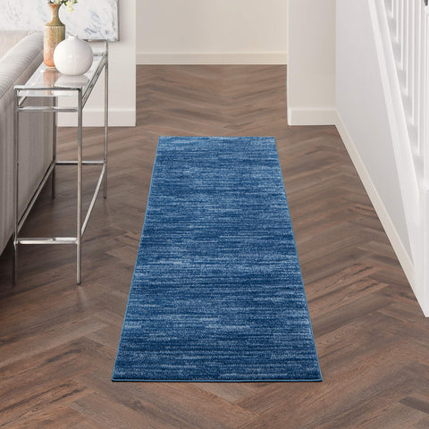 Nourison Essentials Indoor/Outdoor Navy Blue 2'2" x 10' Area Rug, Easy Cleaning, Non Shedding, Bed Room, Living Room, Dining Room, Backyard, Deck, Patio (2x10)