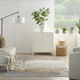 Nourison Elation Abstract Grey Ivory 5'3" x 7'3" Area Rug, Easy-Cleaning, Non-Shedding, Bed Room, Living Room, Dining Room, Kitchen (5x7)