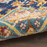 Nourison Passion Navy Multicolor 2'2" x 10' Area Rug, Farmhouse, Transitional, Bed Room, Living Room, Dining Room, Kitchen, Easy Clean, Non Shedding, (10' Runner)