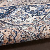 Nourison Brilliance Machine Washable Traditional Vintage Ivory Blue 4' x 6' Area -Rug, Easy -Cleaning, Non Shedding, Bed Room, Living Room, Dining Room, Kitchen (4x6)