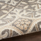Nourison Aloha Indoor-Outdoor Ivory/Grey 3'6" x 5'6" Area Rug, Easy Cleaning, Non Shedding, Bed Room, Living Room, Dining Room, Kitchen (4x6)