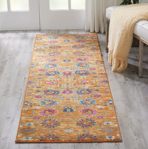 Nourison Passion Sunburst 2'2" x 10' Area -Rug, Boho, Moroccan, Bed Room, Living Room, Dining Room, Kitchen, Easy -Cleaning, Non Shedding, (10' Runner)