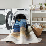 Nourison Washables Abstract Blue Multicolor 5'2" x 7' Area Rug, Easy Clean, Non Shedding, Bed Room, Living Room, Dining Room, Kitchen (5x7)