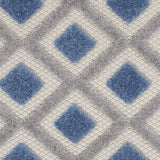 Nourison Aloha Indoor/Outdoor Blue/Grey 2'8" x 4' Area Rug, Easy Cleaning, Non Shedding, Bed Room, Living Room, Dining Room, Deck, Backyard, Patio (3x4)