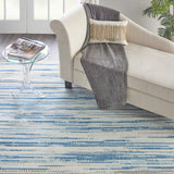 Nourison Jubilant Abstract Blue 8'6" x 12' Area -rug, Easy -cleaning, Non Shedding, Bed Room, Living Room, Dining Room, Kitchen (9x12)