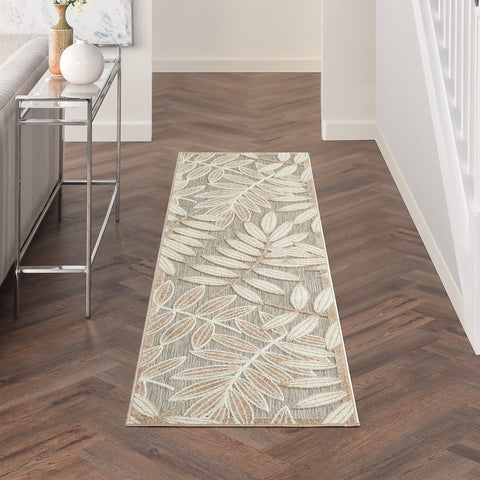 Nourison Aloha Indoor/Outdoor Natural 2'3" x 8' Area Rug, Easy Cleaning, Non Shedding, Bed Room, Living Room, Dining Room, Backyard, Deck, Patio (2x8)