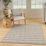 Nourison Positano Indoor/Outdoor Grey Ivory 4' x 6' Area Rug, Easy-Cleaning, Non-Shedding, Bedroom, Living Room, Dining Room, Deck, Backyard, Patio