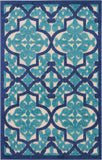 Nourison Aloha Indoor/Outdoor Navy 2'8" x 4' Area Rug, Tropical, Botanical, Easy Cleaning, Non Shedding, Bed Room, Living Room, Dining Room, Deck, Backyard, Patio (3x4)