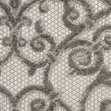 Nourison Aloha Indoor/Outdoor Grey/Charcoal 2'8" x 4' Area Rug, Transitional, French Country, Easy Cleaning, Non Shedding, Bed Room, Kitchen, Living Room, Deck, Backyard, (3' x 4')