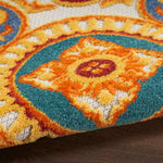 Nourison Aloha Indoor/Outdoor Multicolor 3'6" x 5'6" Area Rug, Easy Cleaning, Non Shedding, Bed Room, Living Room, Dining Room, Patio, Deck, Backyard (4x6)