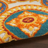 Nourison Aloha Indoor/Outdoor Multicolor 3'6" x 5'6" Area Rug, Easy Cleaning, Non Shedding, Bed Room, Living Room, Dining Room, Patio, Deck, Backyard (4x6)