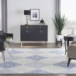 Nourison Whimsicle Tribal Grey Blue 7' x 10' Area Rug, Easy Cleaning, Non Shedding, Bed Room, Living Room, Dining Room, Kitchen (7x10)