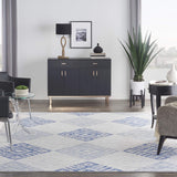 Nourison Whimsicle Tribal Grey Blue 7' x 10' Area Rug, Easy Cleaning, Non Shedding, Bed Room, Living Room, Dining Room, Kitchen (7x10)