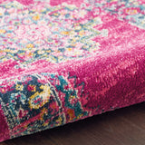 Nourison Passion Fuchsia 2'2" x 10' Area Rug, Boho, Traditional, Easy Clean, Non Shedding, Bed Room, Living Room, Hallway, (10' Runner)