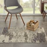 Nourison Celestial Modern Abstract Ivory/Grey 2'2" x 3'9" Area -Rug, Easy -Cleaning, Non Shedding, Bed Room, Living Room, Dining Room, Kitchen (2x4)