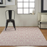 Nourison Jubilant Trellis Pink 4' x 6' Area -Rug, Easy -Cleaning, Non Shedding, Bed Room, Living Room, Dining Room, Kitchen (4x6)