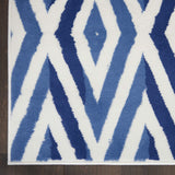 Nourison Whimsicle Diamond Ivory Blue 6' x 9' Area Rug, Easy Cleaning, Non Shedding, Bed Room, Living Room, Dining Room, Kitchen (6x9)