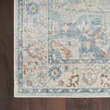 Nourison Astra Machine Washable Traditional Light Blue 3'3" x 5' Area Rug, Easy Clean, Non Shedding, Bed Room, Living Room, Dining Room, Kitchen (3x5)