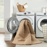 Nourison Washable Jute Solid Natural 3'11" x 5'11" Area Rug, Easy Clean, Non Shedding, Bed Room, Living Room, Dining Room, Kitchen (4x6)