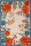 Nourison Aloha 4' x 6' Ivory Multicolor Fabric Outdoor Area Rug (4' x 6')