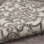 Nourison Aloha Indoor/Outdoor Grey/Charcoal 2'3" x 8' Area Rug, Transitional, French Country, Easy Cleaning, Non Shedding, Bed Room, Kitchen, Living Room, Deck, Backyard, (8' x Runner)