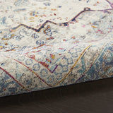 Nourison Vintage Kashan Vintage Ivory Blue 2'4" x 8' Area Rug, Easy Clean, Non Shedding, Bed Room, Living Room, Dining Room, Kitchen (2x8)