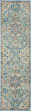 Nourison Passion Ivory/Light Blue 1'10" x 6' Area Rug, Boho, Moroccan, Bed Room, Living Room, Dining Room, Kitchen, Easy Cleaning, Non Shedding, (6' Runner)