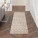 Nourison Grafix Beige 2'3" x 12' Area Rug - Easy Clean, Non Shedding, Bed Room, Living Room, Dining Room, Kitchen (12' Runner)