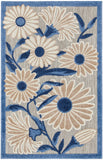 Nourison Aloha 3' x 4' Blue Gray Fabric Contemporary Area Rug (3' x 4')
