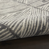 Nourison Vail Abstract Grey/White 2'3" x 7'6" Area -Rug, Easy -Cleaning, Non Shedding, Bed Room, Living Room, Dining Room, Kitchen (2x8)