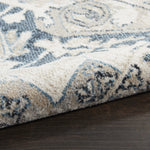 Nourison Geneva Blue/Grey 2'2" x 7'6" Area Rug, Traditional, French Country, Easy Cleaning, Non Shedding, Bed Room, Living Room, Dining Room, Kitchen, (8' x Runner)