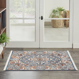 Nourison Geneva Multicolor 2'2" x 3'9" Area Rug, Vintage, French Country, Easy Cleaning, Non Shedding, Bed Room, Living Room, Dining Room, Kitchen, (2' x 4')
