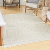 Nourison Astra Machine Washable Moroccan Ivory 6'7" x 9' Area Rug, Easy Clean, Non Shedding, Bed Room, Living Room, Dining Room, Kitchen (7x9)