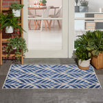 Nourison Aloha Indoor/Outdoor Blue 2'8" x 4' Area -Rug, Easy -Cleaning, Non Shedding, Bed Room, Living Room, Dining Room, Kitchen (3x4)