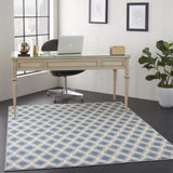 Nourison Grafix Mid-century Blue 5'3" x 7'3" Area -Rug, Easy -Cleaning, Non Shedding, Bed Room, Living Room, Dining Room, Kitchen (5x7)
