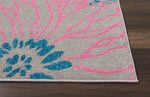 Nourison Passion Grey 5'3" x 7'3" Area Rug, Floral, Farmhouse, Easy Cleaning, Non Shedding, Bed Room, Living Room, Dining Room, Kitchen, (5' x 7')