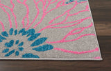 Nourison Passion Grey 5'3" x 7'3" Area Rug, Floral, Farmhouse, Easy Cleaning, Non Shedding, Bed Room, Living Room, Dining Room, Kitchen, (5' x 7')