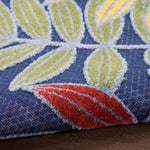 Nourison Aloha Indoor-Outdoor Navy Multicolor 2' x 6' Area Rug, Easy Cleaning, Non Shedding, Bed Room, Living Room, Dining Room, Backyard, Deck, Patio (2x6)