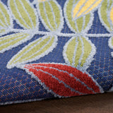 Nourison Aloha Indoor-Outdoor Navy Multicolor 2' x 6' Area Rug, Easy Cleaning, Non Shedding, Bed Room, Living Room, Dining Room, Backyard, Deck, Patio (2x6)