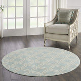 Nourison JUB17 Jubilant Retro Trellis Green Area Rug 5'XROUND, 5'3" x Round
